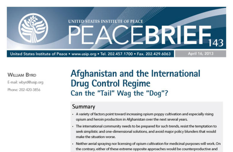 Afghanistan and the International Drug Control Regime
