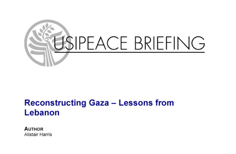 Reconstructing Gaza – Lessons from Lebanon