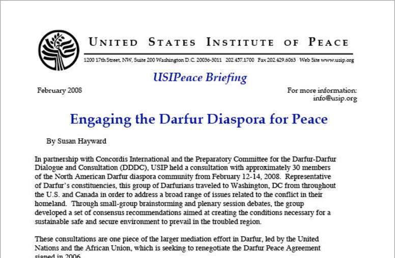 Engaging the Darfur Diaspora for Peace