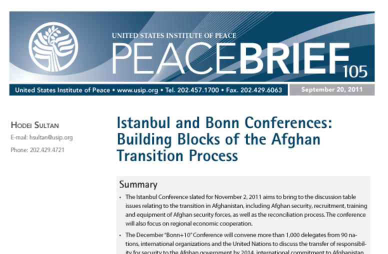 Istanbul and Bonn Conferences: Building Blocks of the Afghan Transition Process
