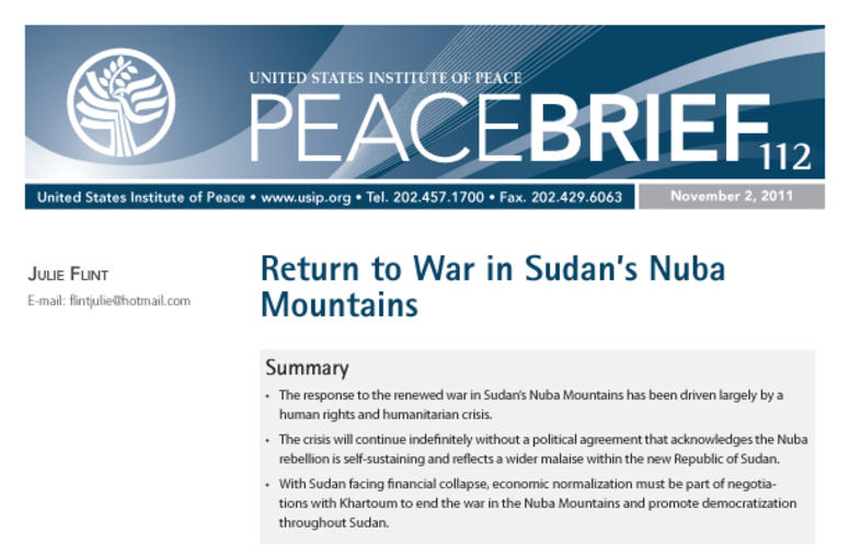 Return to War in Sudan’s Nuba Mountains