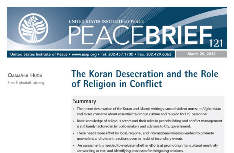 The Koran Desecration and the Role of Religion in Conflict