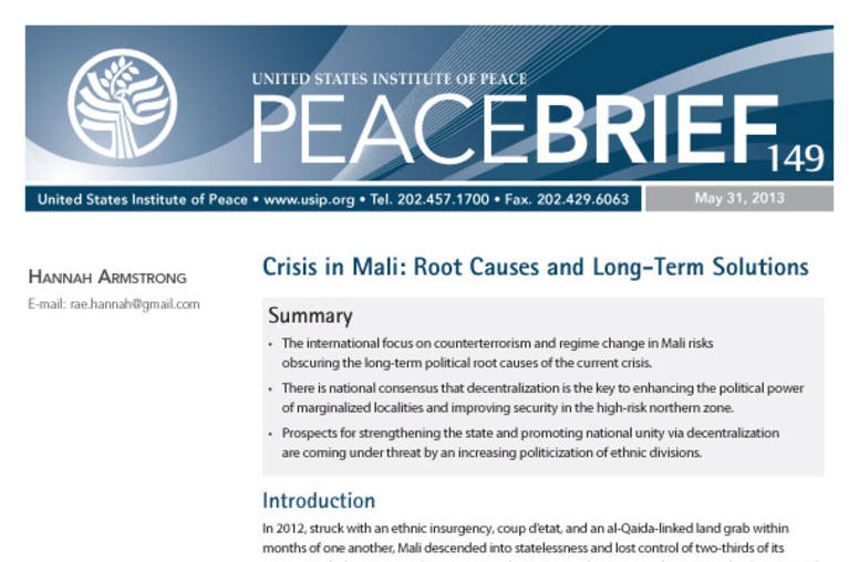 Crisis in Mali: Root Causes and Long-Term Solutions