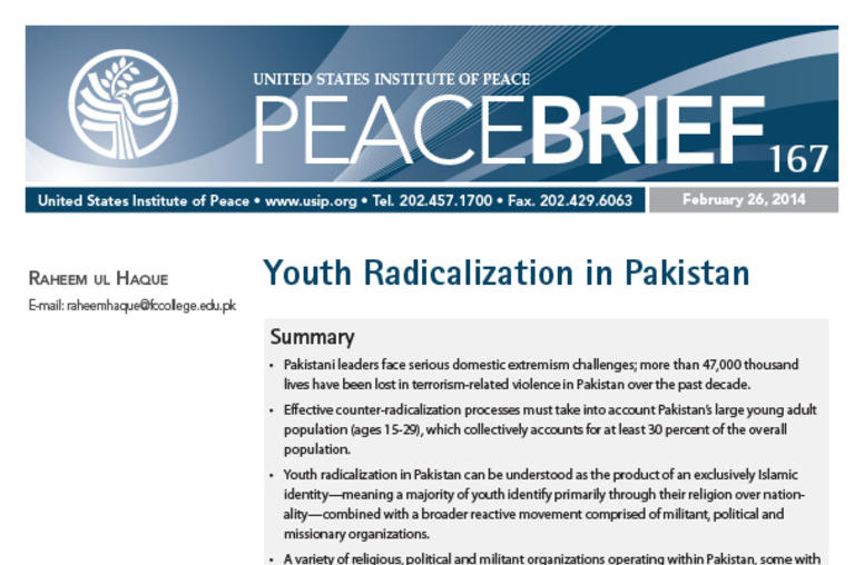 Youth Radicalization in Pakistan