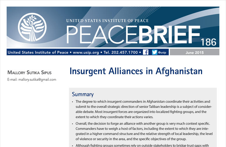 Insurgent Alliances in Afghanistan