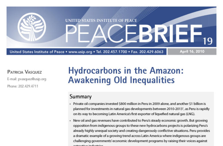 Hydrocarbons in the Amazon: Awakening Old Inequalities