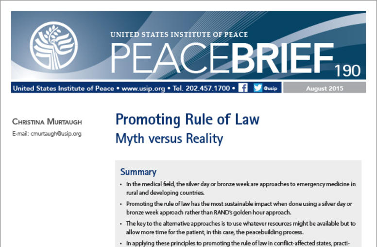 Promoting Rule of Law: Myth Versus Reality 