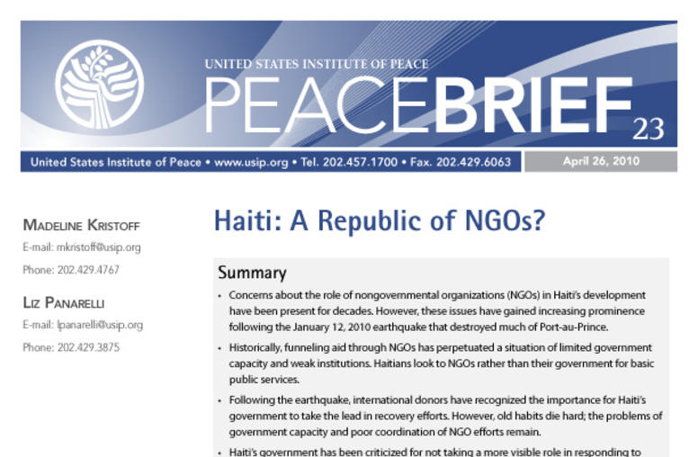 Haiti: A Republic of NGOs?