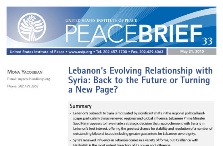 Lebanon‘s Evolving Relationship with Syria