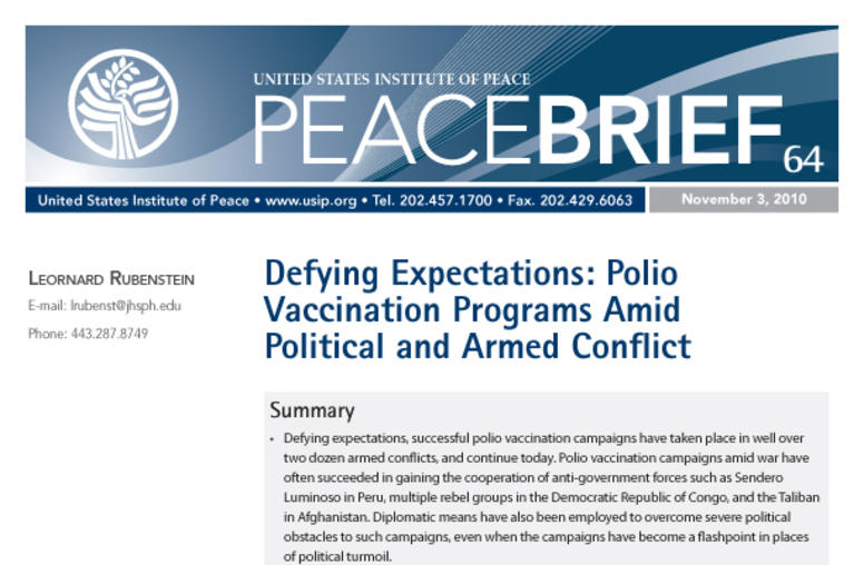 Defying Expectations: Polio Vaccination Programs Amid Political and Armed Conflict
