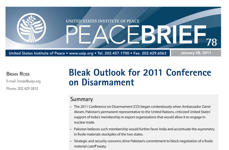 Bleak Outlook for 2011 Conference on Disarmament