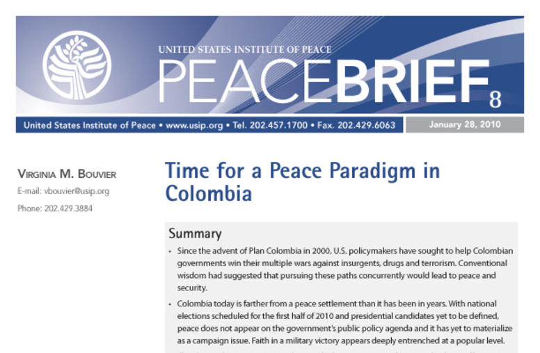 Time for a Peace Paradigm in Colombia