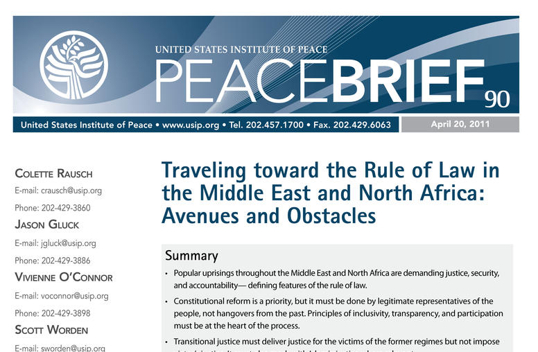 Traveling toward the Rule of Law in the Middle East and North Africa: Avenues and Obstacles
