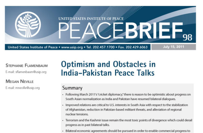 Optimism and Obstacles in India-Pakistan Peace Talks