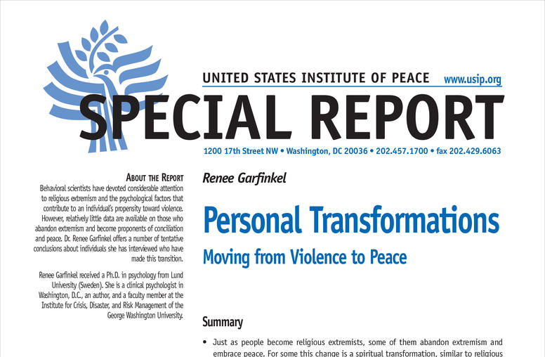 Personal Transformations: Moving from Violence to Peace