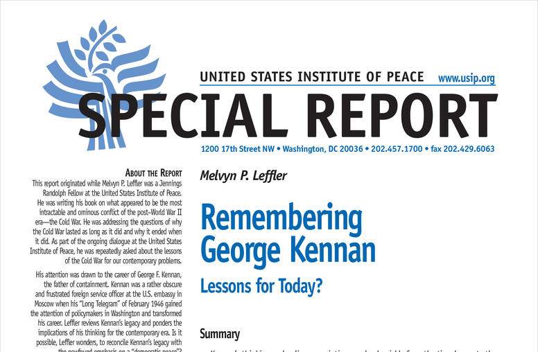 Remembering George Kennan: Lessons for Today?
