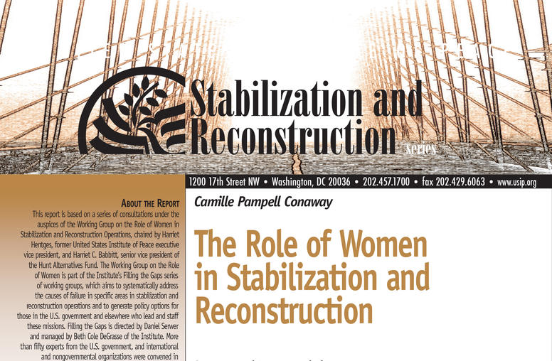 The Role of Women in Stabilization and Reconstruction