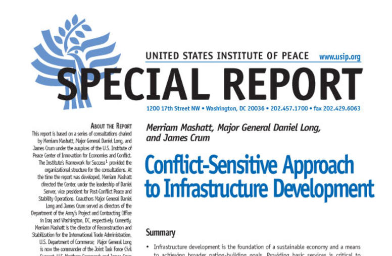 Conflict-Sensitive Approach to Infrastructure Development