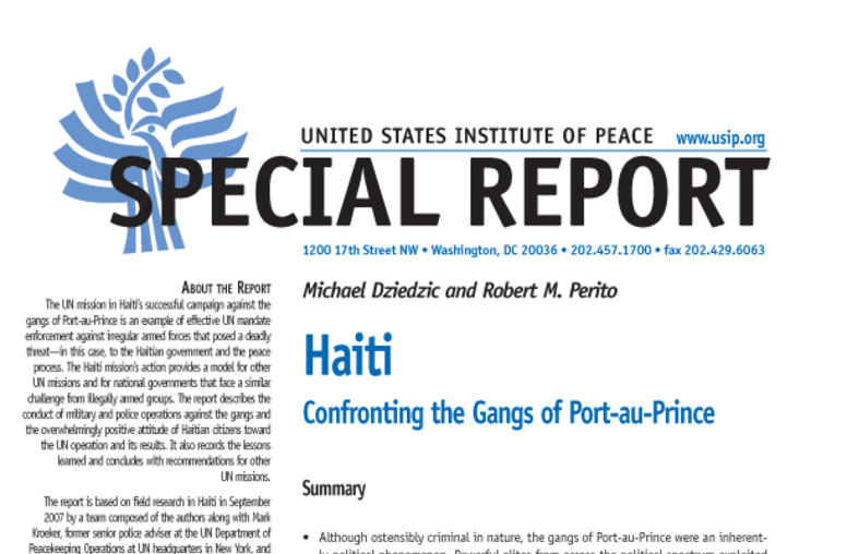 Haiti: Confronting the Gangs of Port-au-Prince