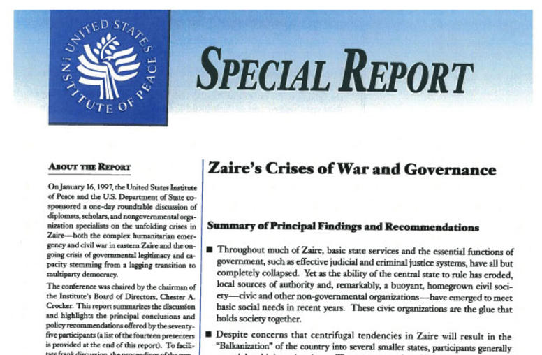 Zaire's Crises of War and Governance