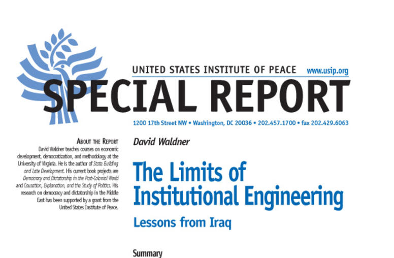 The Limits of Institutional Engineering: Lessons from Iraq