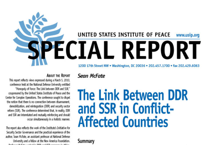 The Link Between DDR and SSR in Conflict-Affected Countries