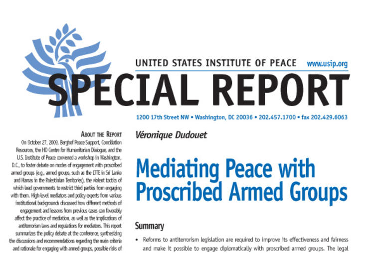 Mediating Peace with Proscribed Armed Groups