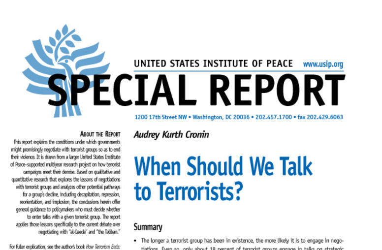 When Should We Talk to Terrorists?