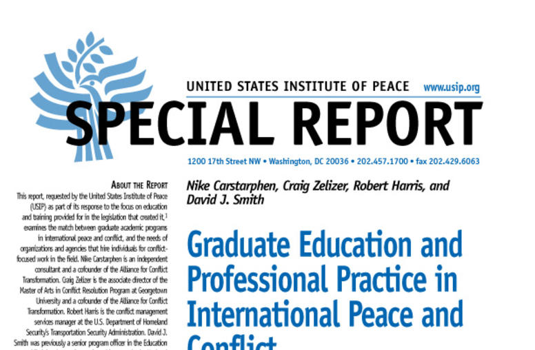 Graduate Education and Professional Practice in International Peace and Conflict