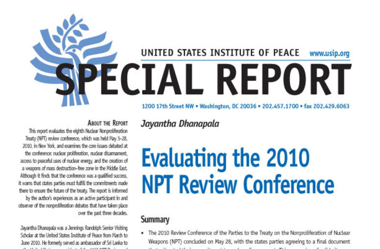 Evaluating the 2010 NPT Review Conference