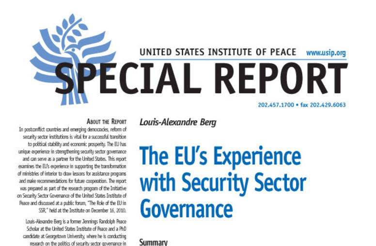 The EU’s Experience with Security Sector Governance