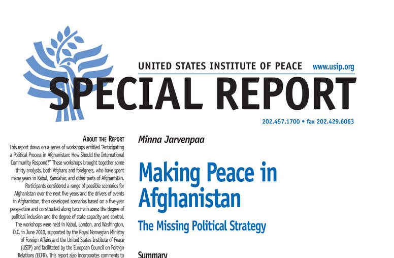 Making Peace in Afghanistan