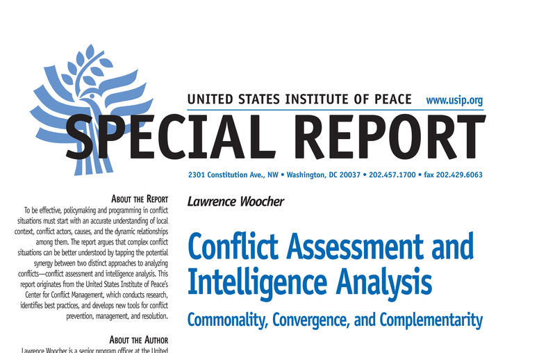Conflict Assessment and Intelligence Analysis