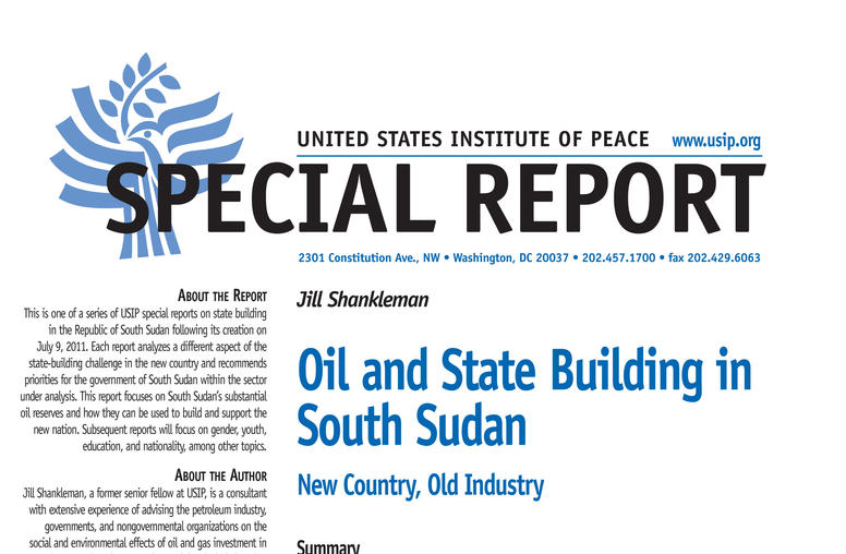 Oil and State Building in South Sudan