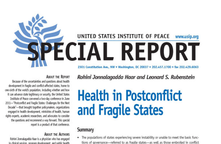 Health in Post-Conflict and Fragile States