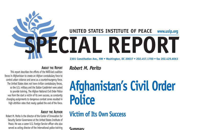 Afghanistan's Civil Order Police