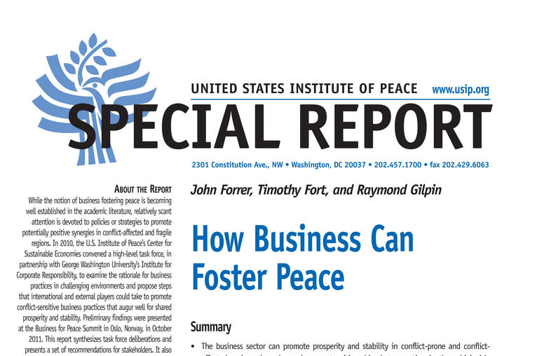 How Business Can Foster Peace