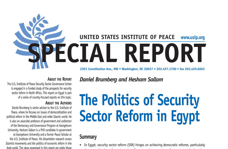 The Politics of Security Sector Reform in Egypt