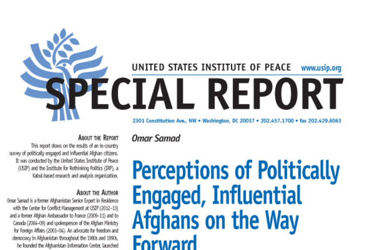 Perceptions of Politically Engaged, Influential Afghans on the Way Forward