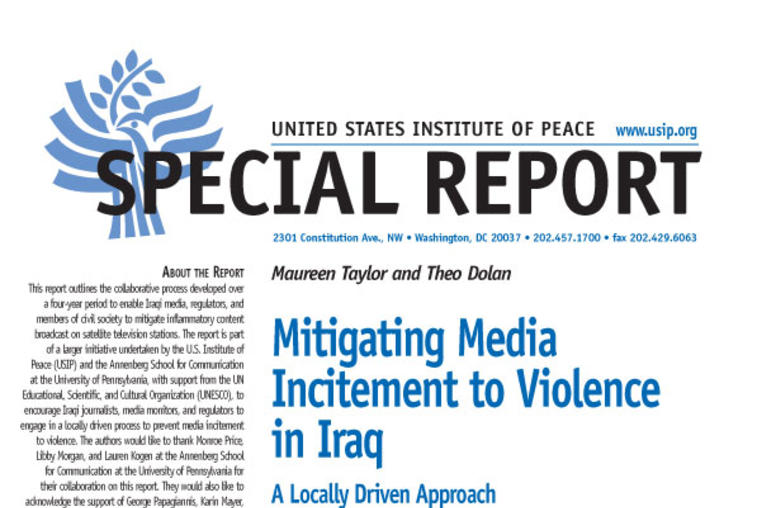 Mitigating Media Incitement to Violence in Iraq