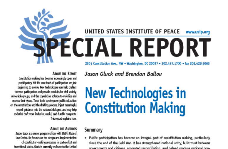 New Technologies for Constitution Making 