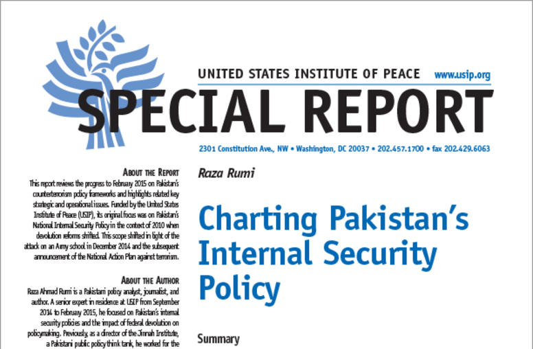 Charting Pakistan’s Internal Security Policy