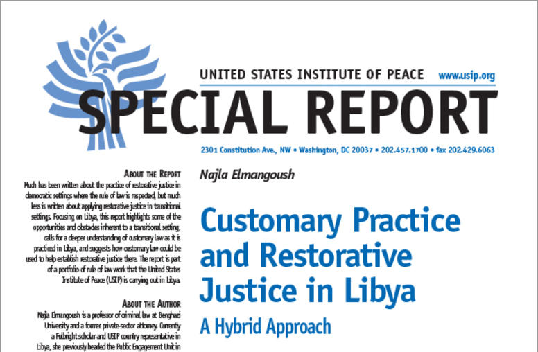 Customary Practice and Restorative Justice in Libya: A Hybrid Approach