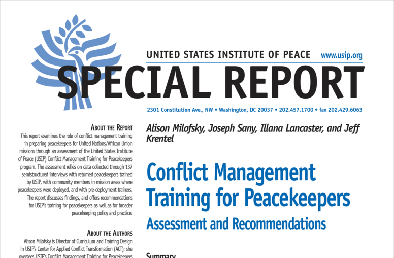 Conflict Management Training for Peacekeepers