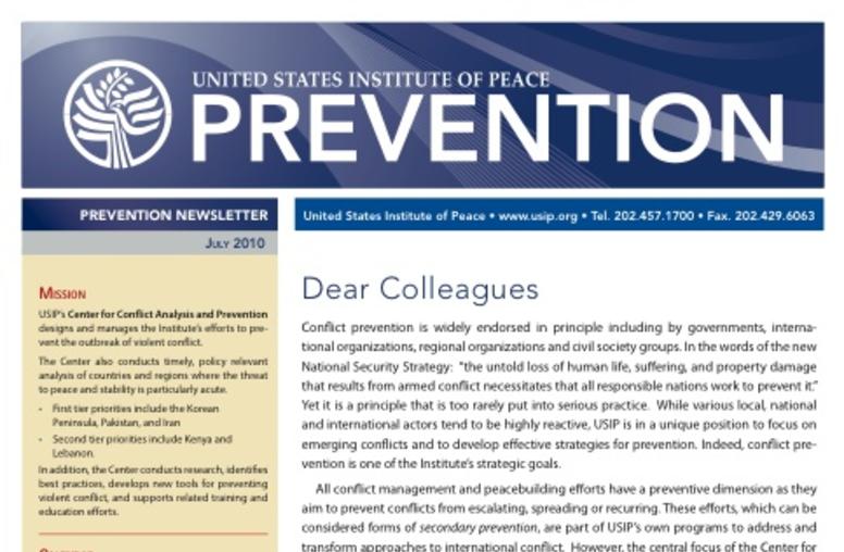 USIP Prevention Newsletter - March 2011