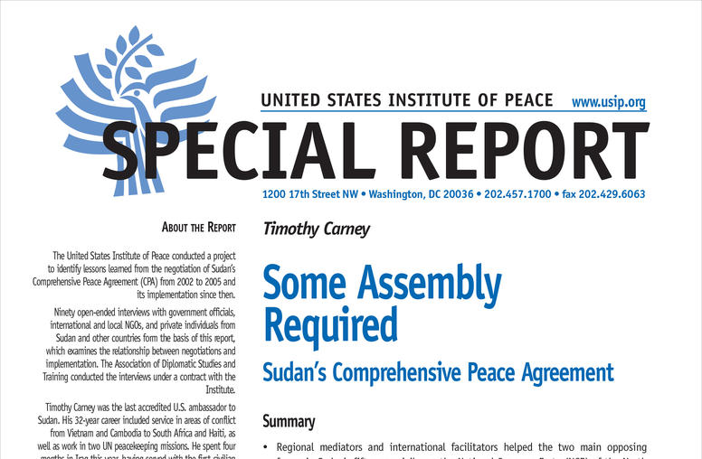Some Assembly Required: Sudan's Comprehensive Peace Agreement
