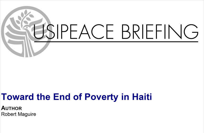 Toward the End of Poverty in Haiti
