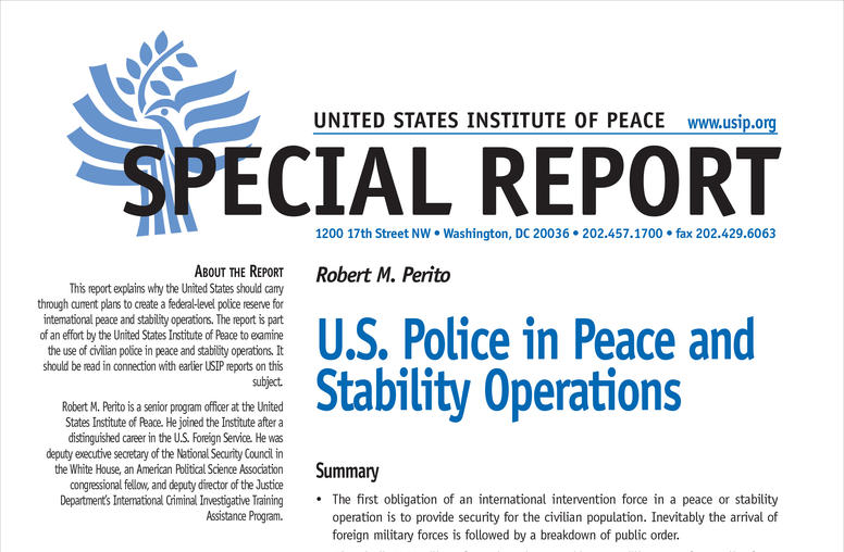 U.S. Police in Peace and Stability Operations