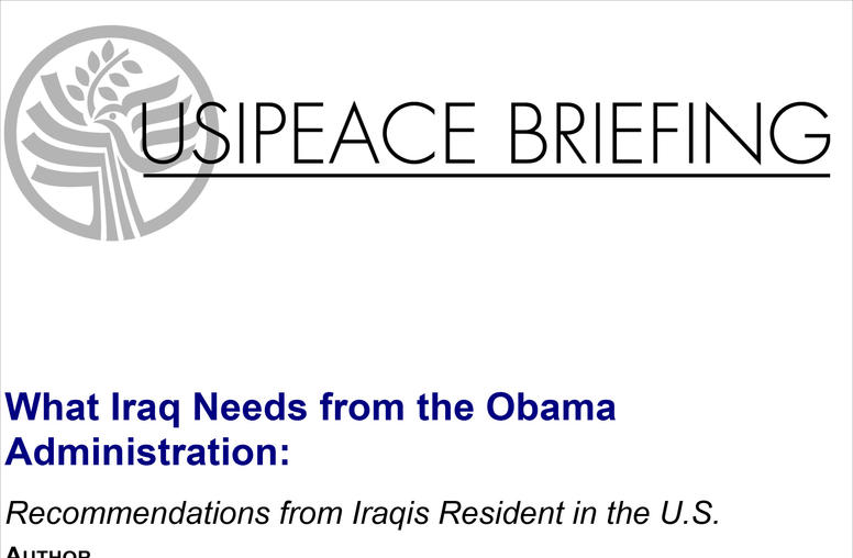 What Iraq Needs from the Obama Administration: Recommendations from Iraqis Resident in the U.S.