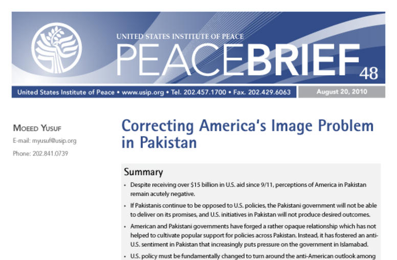 Correcting America's Image Problem in Pakistan